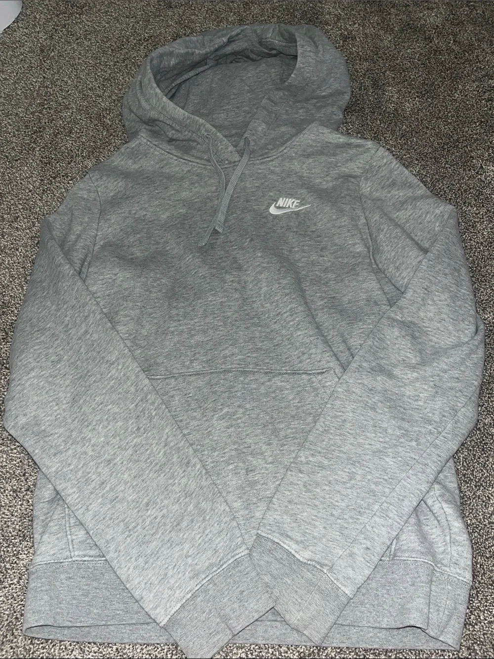 Nike Gray Kids Pullover Hoodie with White Swoosh